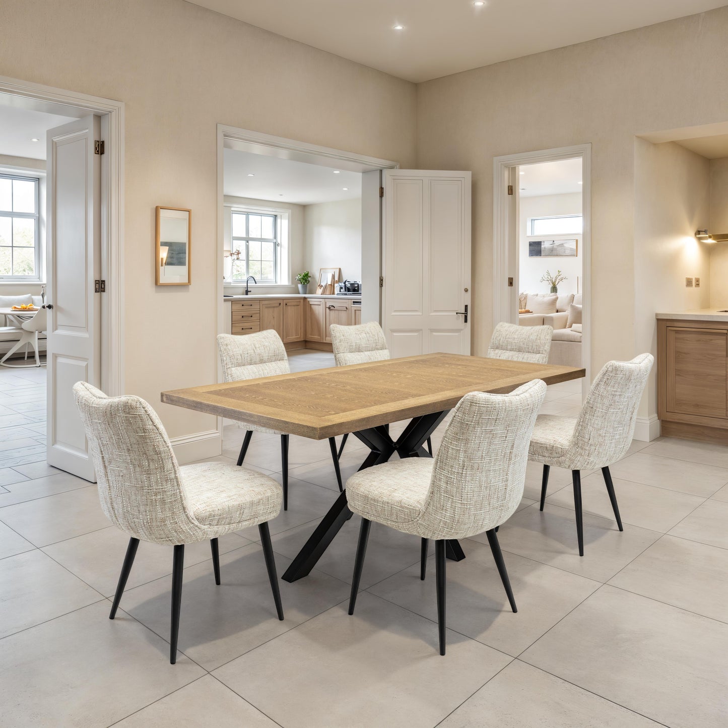 Henley 1.8m Medium Oak Veneer Dining Table