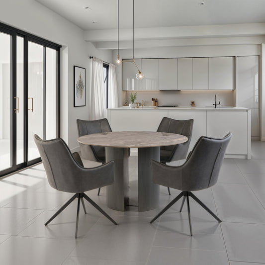 Luca Grey Stone 1.2m Round Dining Table