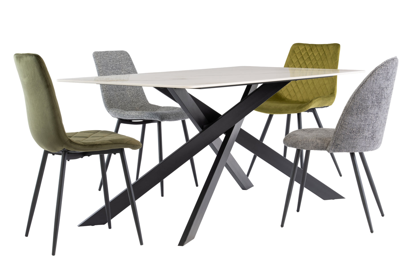 California 1.6m Kass Gold Dining Table