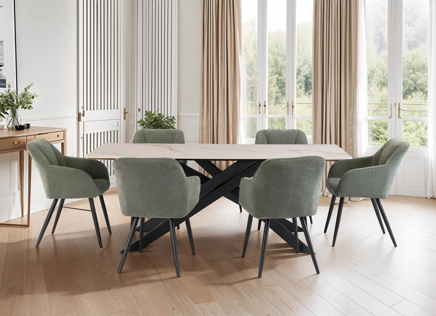 California 1.6m Kass Gold Dining Table