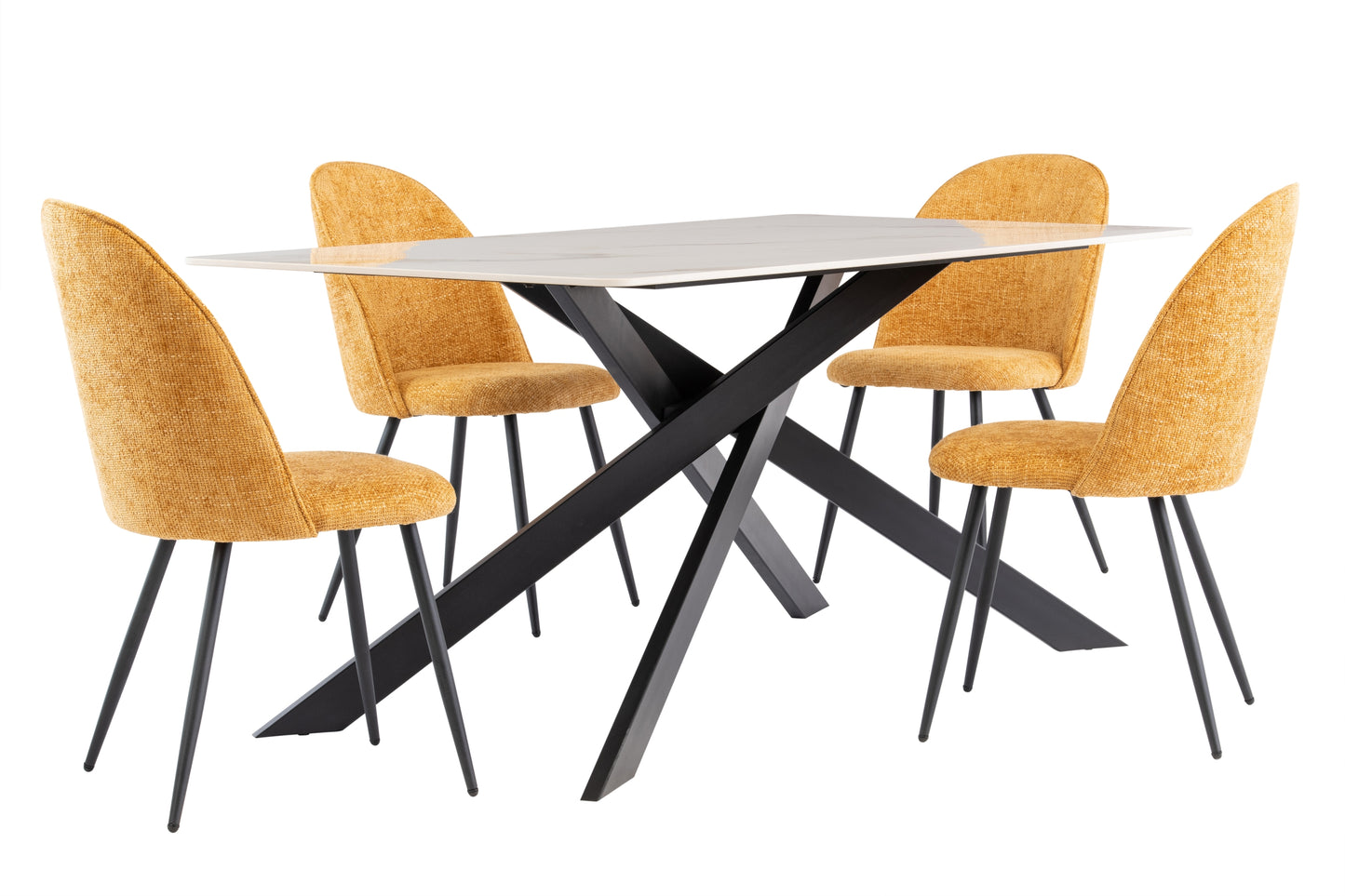 California 1.6m Kass Gold Dining Table