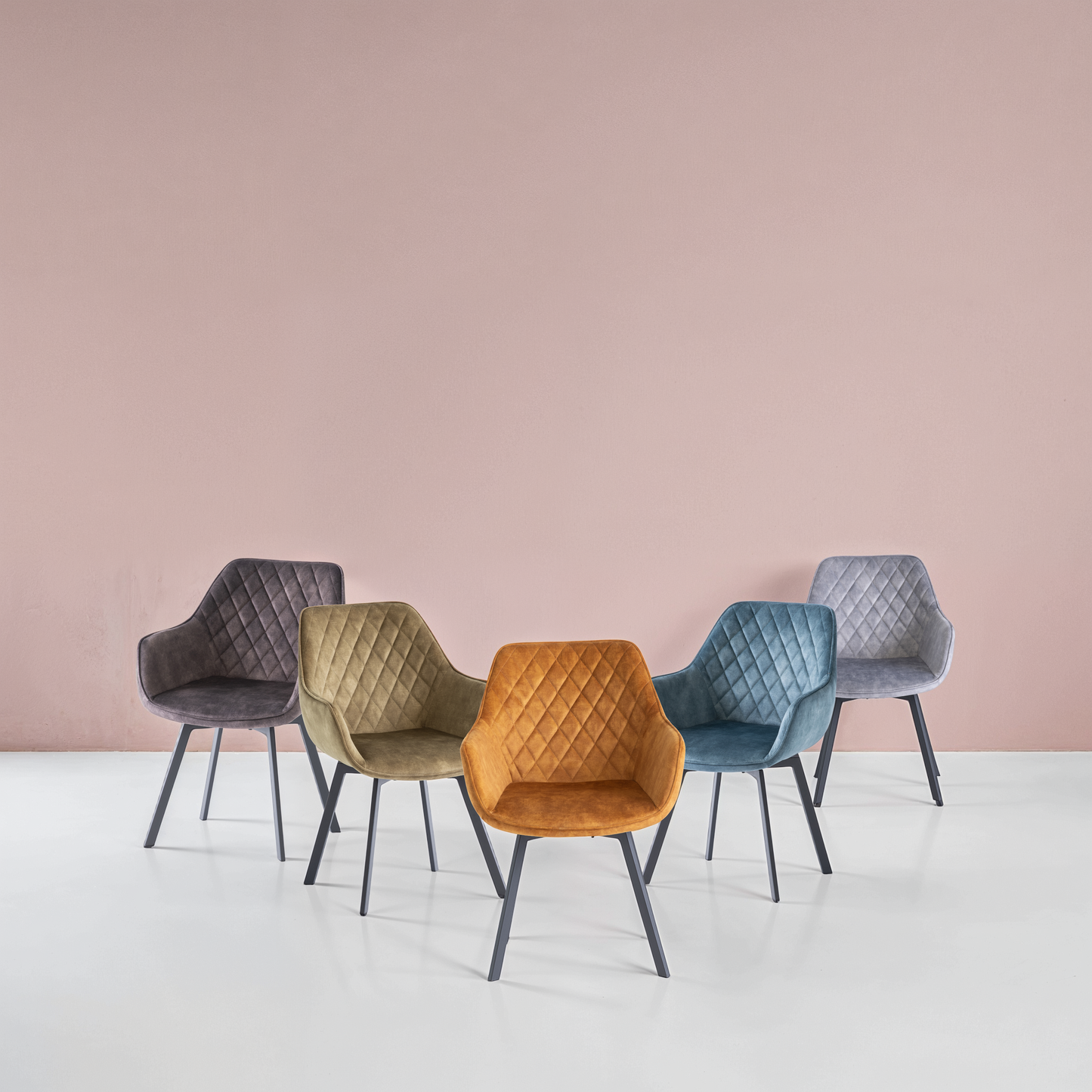 Orbit Fabric 360 Swivel Dining Chairs