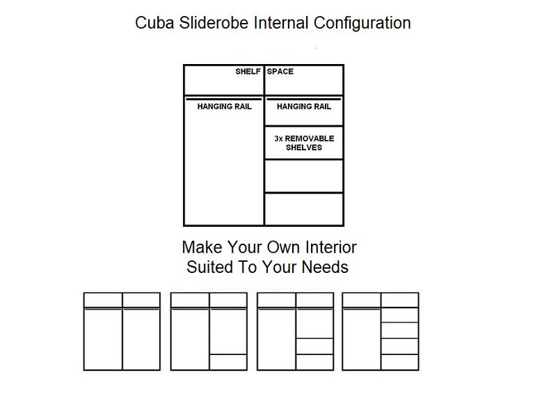 Cuba Sliding Door Wardrobe 180cm