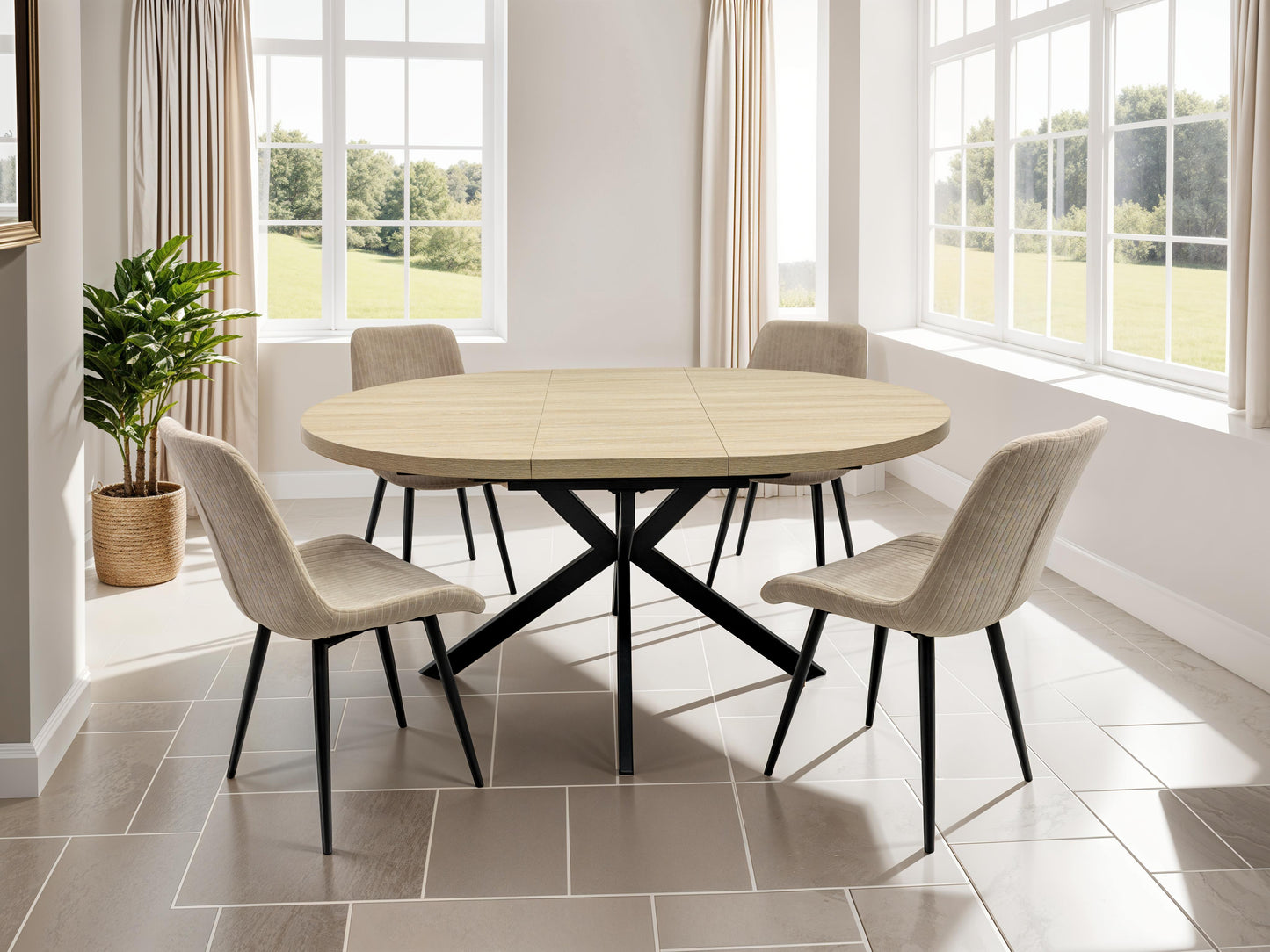 Willow 1.2 Extending (+40cm) Light Oak Round Dining Table