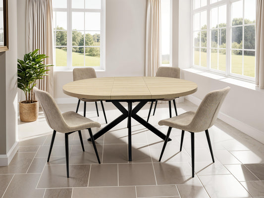 Willow 1.2 Extending (+40cm) Light Oak Round Dining Table