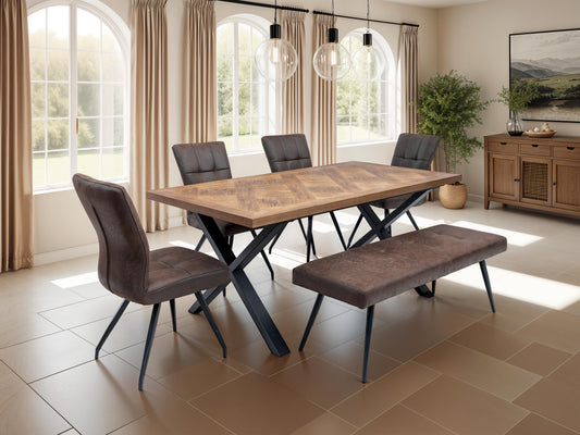 Cambridge Tan Faux Leather 1.35m Bench
