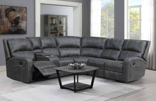 Galway Recliner Corner Sofas - Gunmetal Grey Fabric