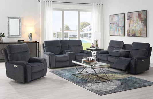 Sheldon Power Recliner Sofas - Grey Fabric