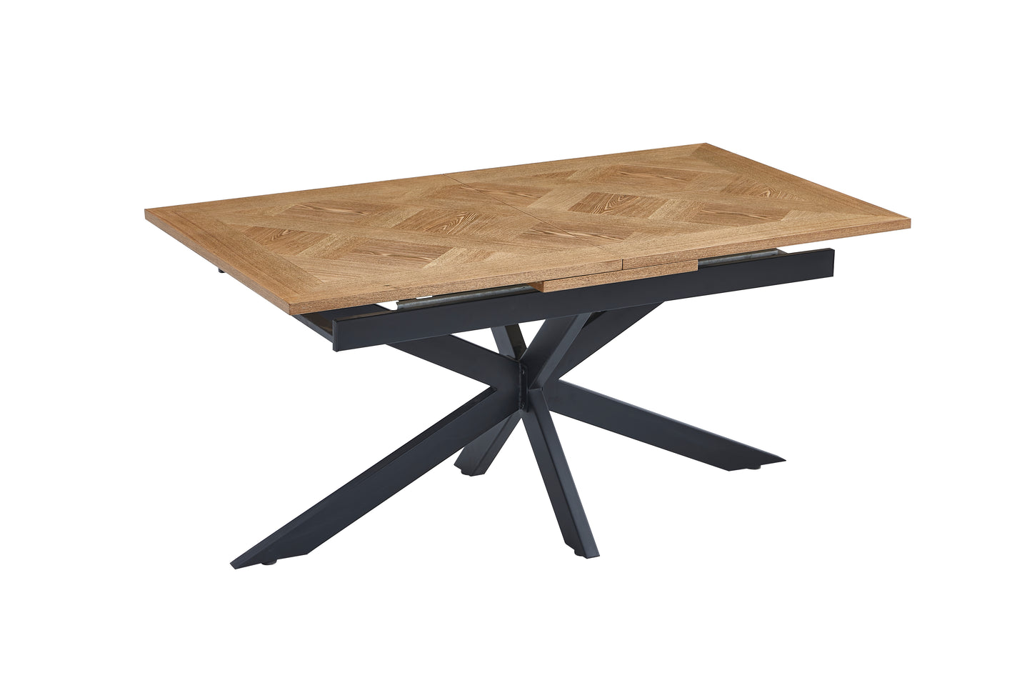 Oakley 1.6m Extending (+40cm) Oak Veneer Dining Table Set + Orbit Swivel Dining Chairs