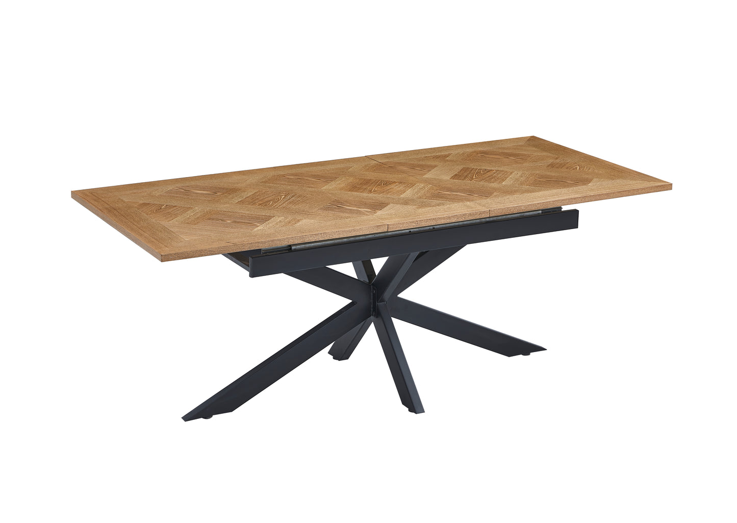 Oakley 1.6m Extending (+40cm) Oak Veneer Dining Table Set + Orbit Swivel Dining Chairs