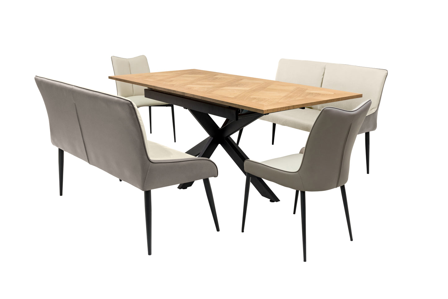 Oakley 1.6m Extending (+40cm) Oak Veneer Dining Table