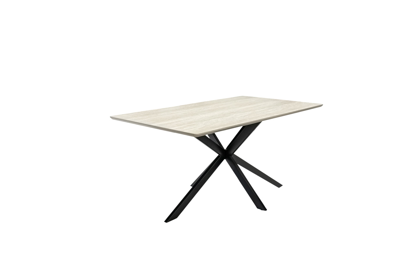 Verona 1.6m Travertine Finish Dining Table Set + Logan Mocha Dining Chairs