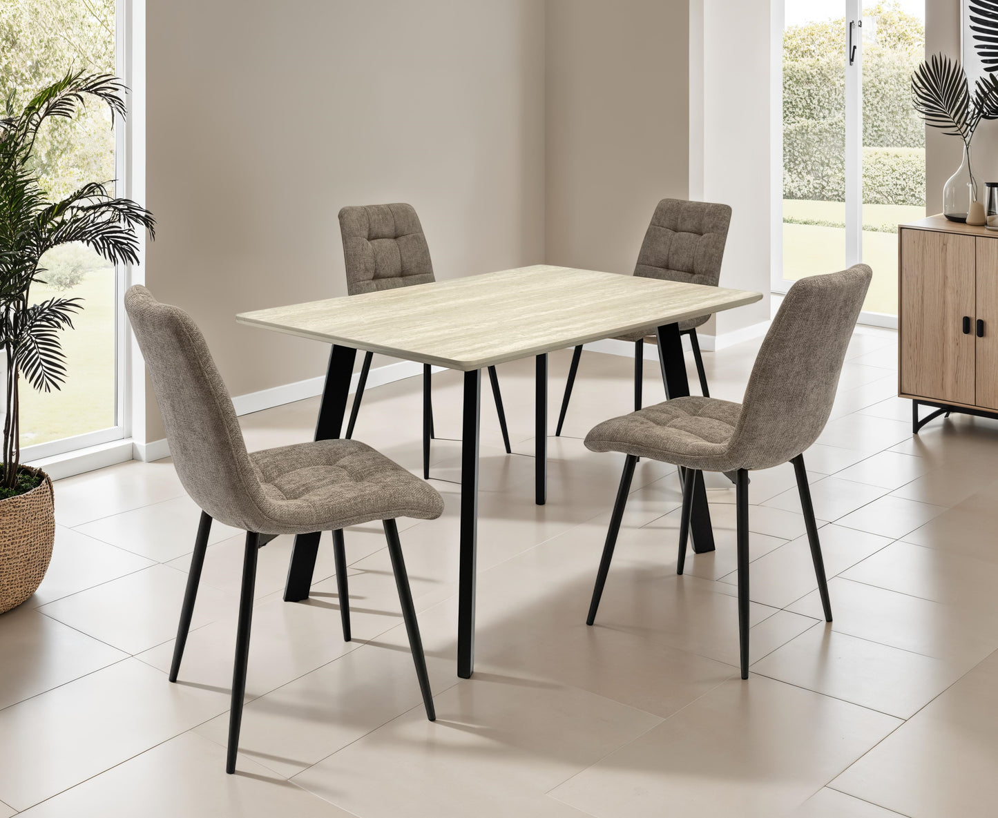 Verona 1.2m Travertine Finish Dining Table