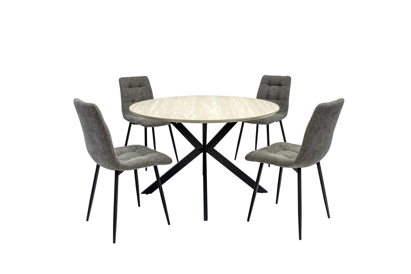 Verona 1.2m Travertine Finish Round Dining Table