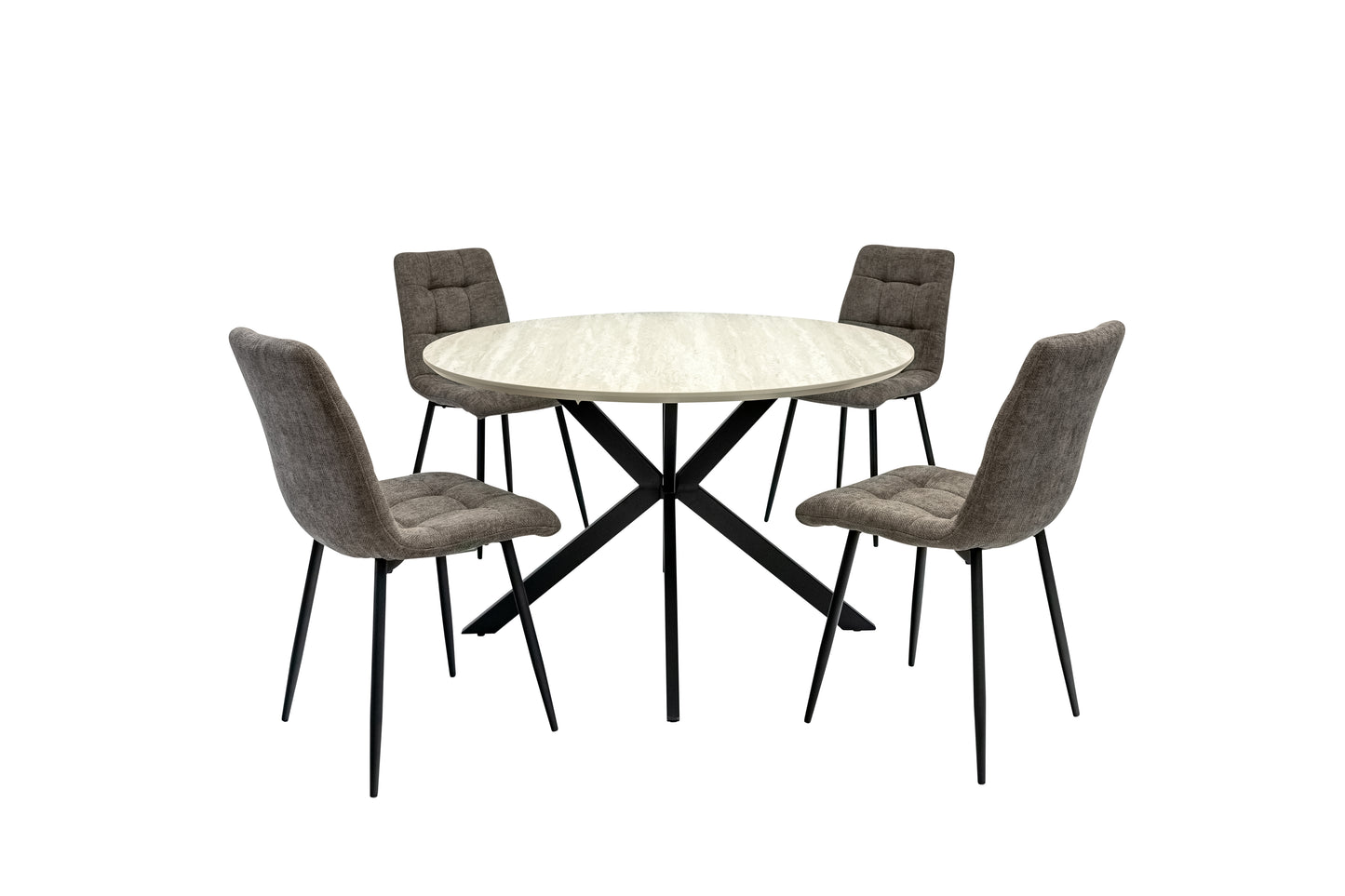 Verona 1.2m Travertine Finish Round Dining Table