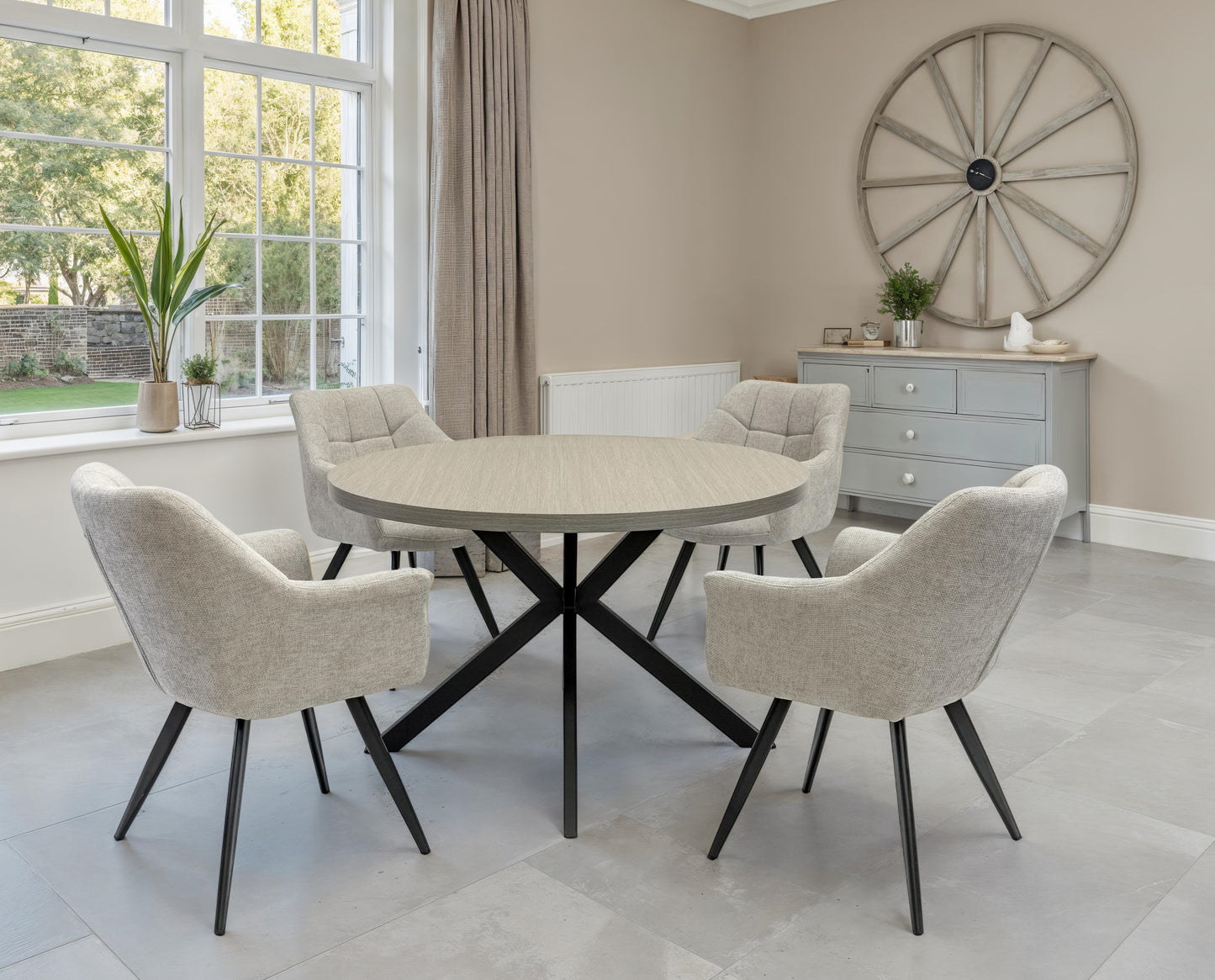 Zurich 1.2m Light Grey Round Dining Table