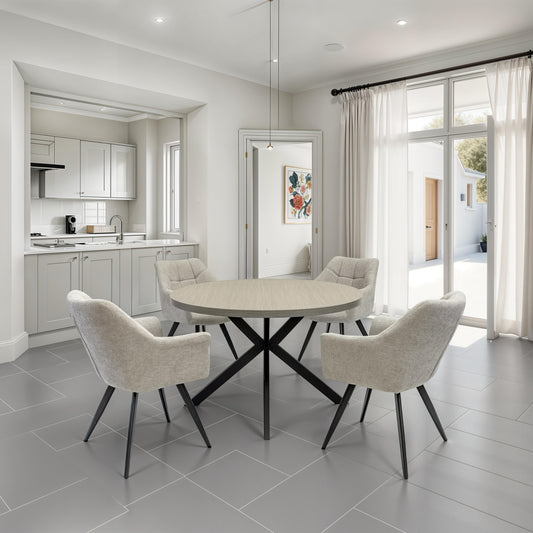 Zurich 1.2m Light Grey Round Dining Table