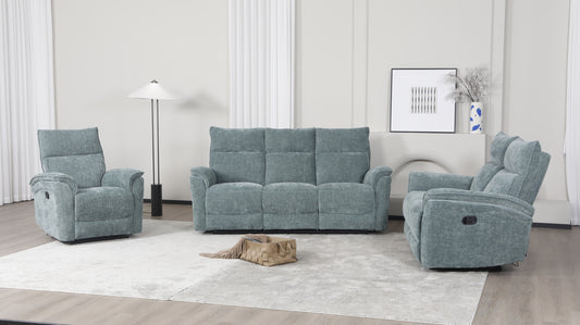 Liberty Recliner Sofas - Dusty Green Fabric