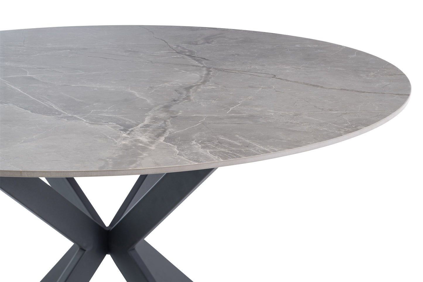 Hermes 1.2m Grey Round Dining Table