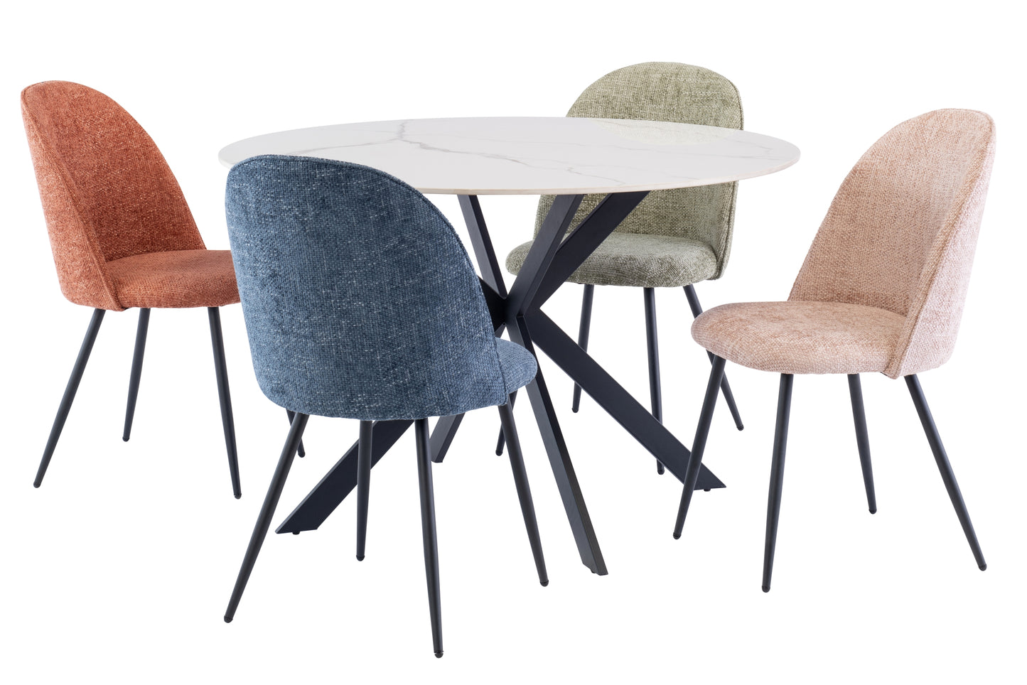Hermes 1.2m Italian White Round Dining Table